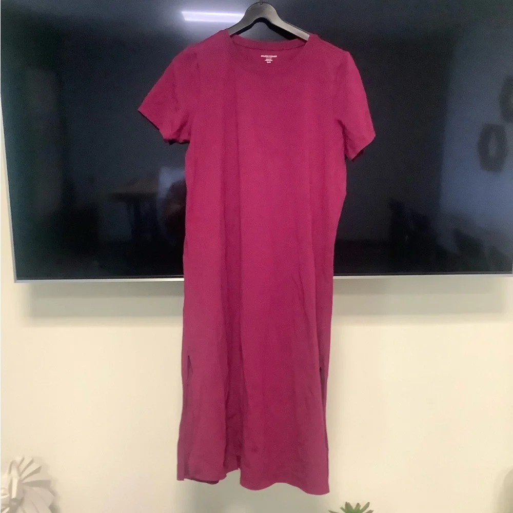 Eileen Fisher Magenta Midi Dress - Picture 3 of 5